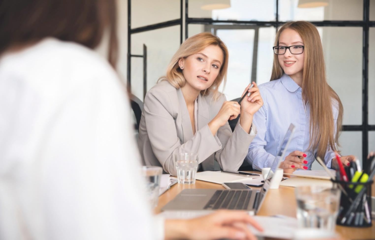 Business professionals collaborating on strategic planning